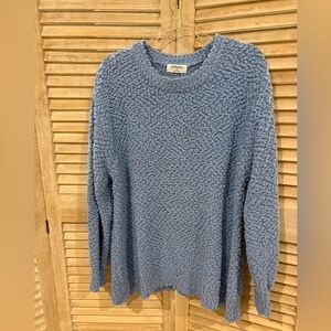 Zenana Outfitters Textured/Bouclé Blue Sweater